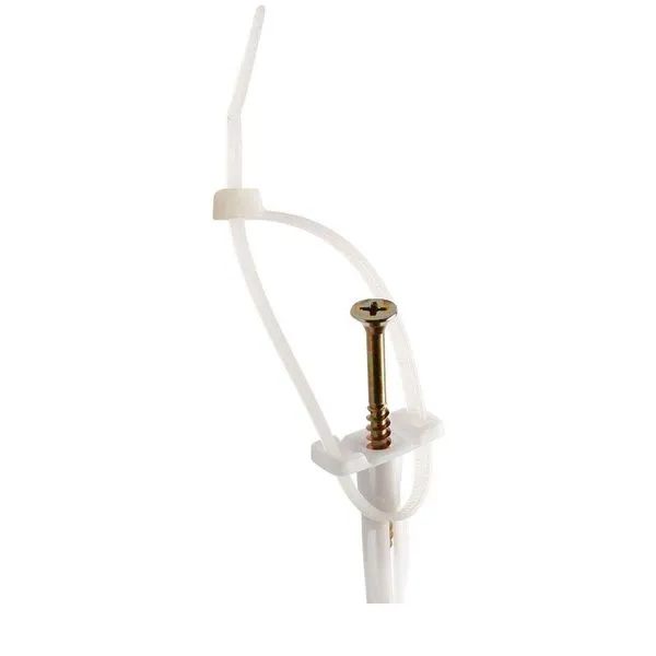 Bucha para bloco oco com abas para abraçadeira de nylon 8mm branca Fixtil