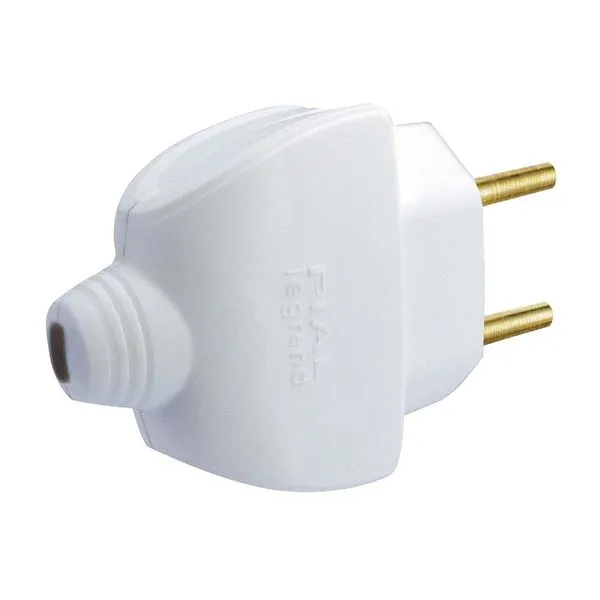Plugue monobloco 2P 10A branco 615800 Pial