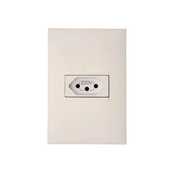 Conjunto 1 Tomada 2pt Horizontal 20a 4x2 Branco Acetinado Monocromático 615081bc Pial Plus Legrand