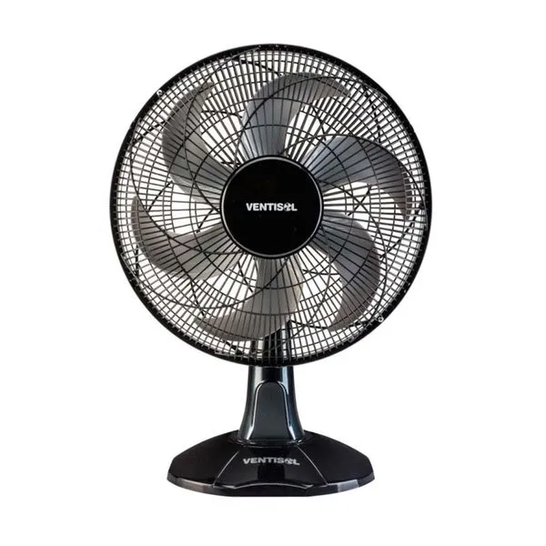 Ventilador de mesa 40cm 6 pás Turbo 127V 80W preto e cinza Ventisol