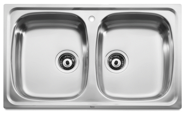Pia p/ Cozinha Dupla 800x490x180mm Inox Roca