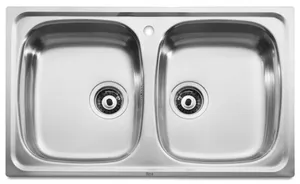 Pia p/ Cozinha Dupla 800x490x180mm Inox Roca