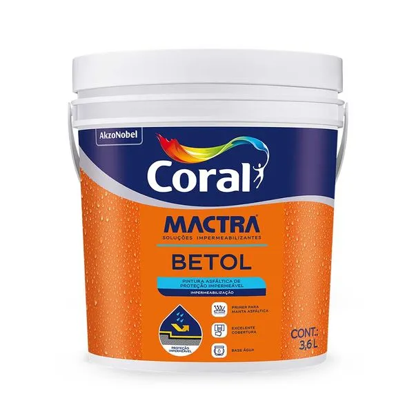 Impermeabilizante Betol Ecológico 3,6L Coral Mactra