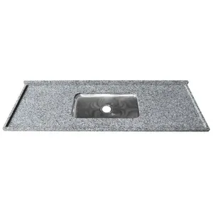 Pia de Granito 2,00m Cinza Corumbá Reto Simples Kasa Granito