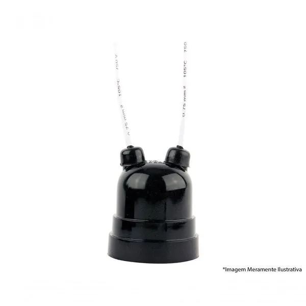 Soquete Pendente C/Rabicho Termoplast Preto 43.0It C/10Pcs