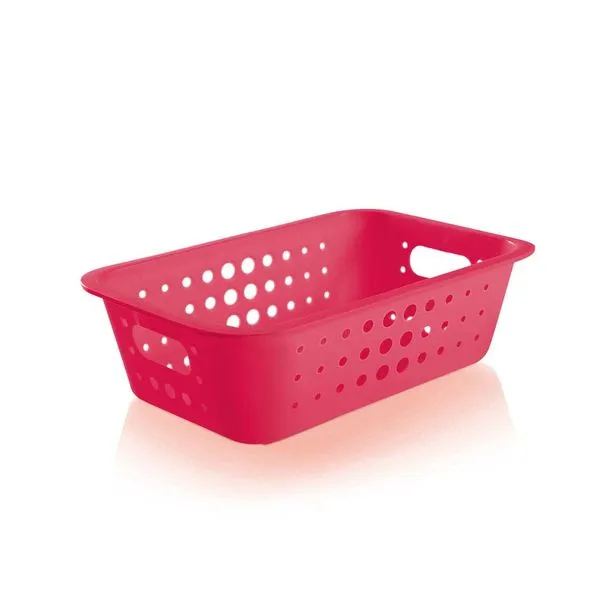 Caixa organizadora M baixa rosa OU