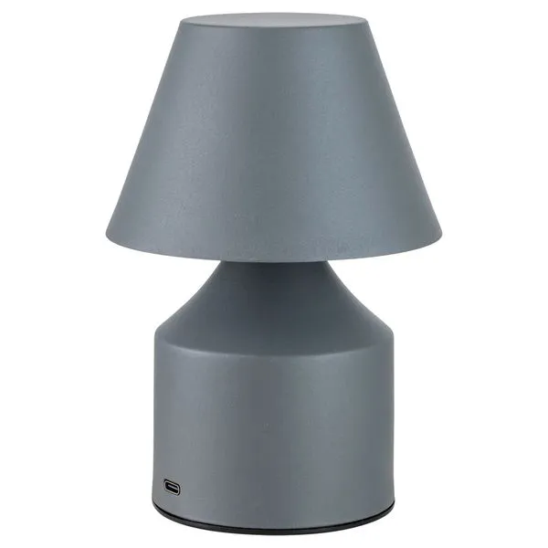 Abajur Bloom Cinza 3Em1 Recarregável Nitrolux