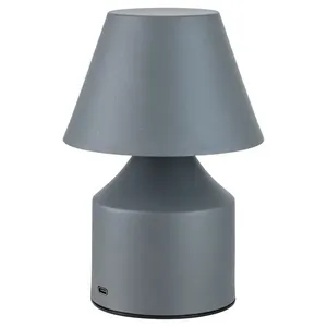 Abajur Bloom Cinza 3Em1 Recarregável Nitrolux