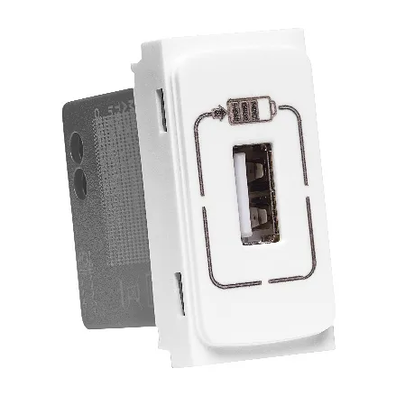 Modulo carregador 1x usb 1500ma 1m branca zeffia 680163