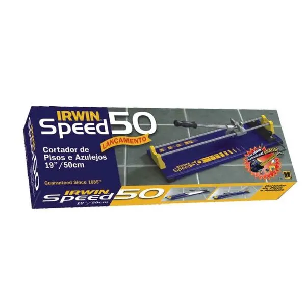 Cortador de Piso Manual Irwin Speed 50cm com Esquadro Regulável Cortador de piso 50" Speed azul e amarelo Irwin