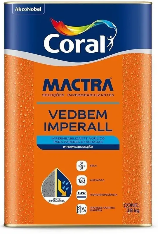 Tinta Emborrachada Mactra Imperall Premium 10 em 1 Branco 18Kg
