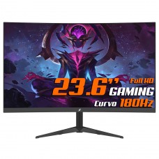 Monitor Gamer SuperFrame Precision Ultra V4, 23.6 Pol, Curvo, Full HD, VA, 180Hz, RGB, FreeSync/G-Sync, HDMI/DP, SFPCCB-24180-FHD - Open Box