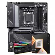 Kit Upgrade, Ryzen 7 9800X3D, Placa Mãe Gigabyte B650 Aorus Elite AX V, WIFI, Memória 32GB DDR5