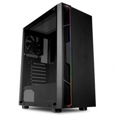 Gabinete Gamer Riotoro, CR488TG, Mid Tower, Vidro Temperado, Black, Sem Fonte, Com 1 Fan