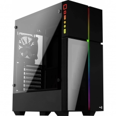 Gabinete Gamer Aerocool Playa - Vidro Temperado RGB Preto