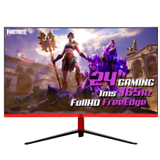 Monitor Gamer HQ 24", LED, RGB, 165hz, 1ms, Curvo, Freesync, Borda Ultra Fina, 24GHQ-BLACK RGB R3000