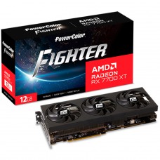 Placa de Vídeo PowerColor AMD Radeon RX 7700 XT Fighter, 12GB, GDDR6, FSR, Ray Tracing, RX7700XT 12G-F/OC