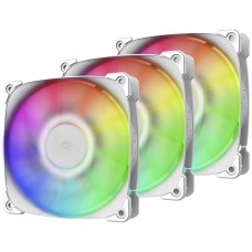 Kit Fan Com 3 Unidades Geometric Future Squama 2501W, ARGB, 120mm, PWM, Branco, GEO-S2501W-3 - Open Box