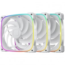Kit Fan Com 3 Unidades Geometric Future Squama 2503W-14T, ARGB, 140mm, PWM, Branco, GEO-S2503W-14T
