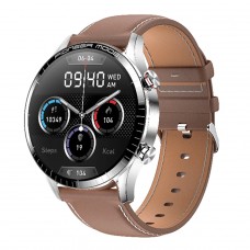 Relógio SmartWatch Level LVW-50C, AMOLED 1.3", Android/IOS, Bluetooth, IP68, Monitoramento de Frequência Cardíaca, Pulseira De Couro, Marrom, LVW-50C PTA/COURO BRW