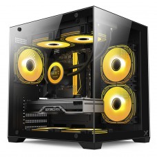 Gabinete Gamer BRX Xtreme Glacier, Mini Tower, Lateral e Frontal de Vidro, Com 3 Fans, Preto, R41B - Open Box