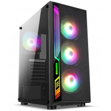 Gabinete Liketec DEX, RGB, Vidro Temperado, 3 Fans, Black