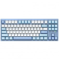 Teclado Mecânico Gamer MCHOSE GX87, Wireless, Bluetooth, RGB, Switch Orange Flame, ANSI, Layout 80%, Azul E Branco, MC-GX87-8
