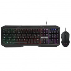 Combo Gamer Multilaser 2 Em 1, Teclado LED ABNT2, Mouse LED, 2400 DPI, TC239
