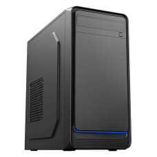 Gabinete PowerX 6503BK, Mini Tower, Black, Com Fita Led Blue, mATX, Com Fonte, Com Fan