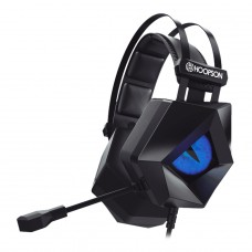 Headset Gamer Hoopson, P2 (3,5mm), LED Azul, Drivers de 40mm, Black, F-201-AZ