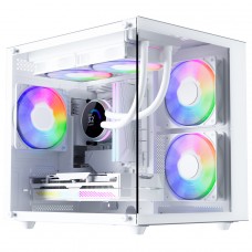 Gabinete Gamer Pure Power Aqua, Mid Tower, Vidro Temperado, M-ATX, Sem Fonte, Sem Fan, Branco, PP-CS-AQMAWSF - Open Box