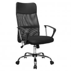 Cadeira de Escritório Maxoffice, Mesh, Base Cromada, Preto