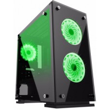 Gabinete Gamer Gamemax Hero, Mid Tower, ​​​​​​3 Fans Green