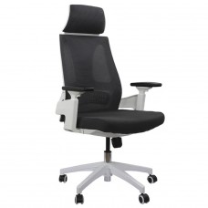 Cadeira Ergonômica Elements Helene Special, 3D, Altura Ajustável, Branca e Grafite