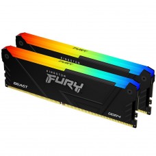 Memória DDR4 Kingston Fury Beast RGB, 32GB (2x16GB), 3600Mhz, Preto, KF436C18BB2AK2/32 - Open Box