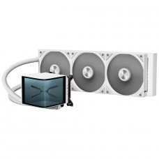 Water Cooler Tryx Panorama, 360mm, Display Curvo AMOLED Customizável, Intel-AMD, Branco, L-P360N-DS3M-G1W