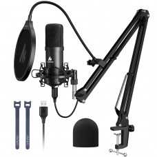 Kit Microfone Profissional Maono A04, USB, Braço Articulado, Preto, AU-A04 - Open Box
