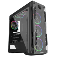 Gabinete Gamer Gamemax Optical G510, Mid Tower, Com 3 Fans, Painel Lateral, Black, Sem Fonte