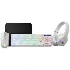 Combo Gamer Ninja Squad 4 Em 1, Headset, Teclado, Mouse e Mousepad, USB, Rainbow, Branco, GN-CG-SQTMPHW - Open Box