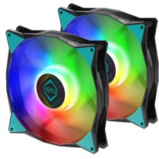 Kit Fan Com 2 Unidades Iceberg Thermal IceGALE ARGB, 140mm, Preto com Branco, ICEGALE14A-B2A