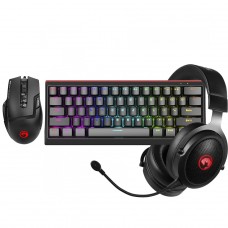 Combo Gamer Marvo 3 Em 1, Teclado Mecânico, Mouse E Headset Wireless, Black