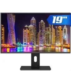 Monitor 3Green Pro 1953G, 19 Pol, Ergonômico Ajuste de altura, Rotação Vertical, LED, HD+, Widescreen, 75Hz, 2ms, HDMI/VGA - Open Box