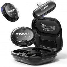 Microfone De Lapela Maono WM620 PC2, 2 Microfones, Sem Fio, Preto