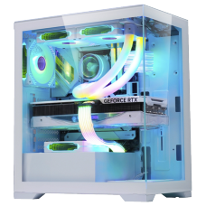 Gabinete Gamer K-MEX Poseidon CG-W1G4, Mid Tower, Vidro Temperado, ATX, White, Sem Fonte, Sem Fan, CGW1G4RH0010B0X - Open Box