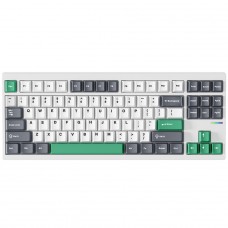 Teclado Mecânico Gamer MCHOSE GX87, Wireless, Bluetooth, RGB, Switch Vintage White, ANSI, Layout 80%, Branco E Verde