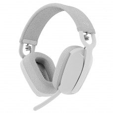 Headset Logitech Zone Vibe 100 Wireless Off White, Bluetooth 5.2, Drivers de 40mm, Multiplataformas, Branco, 981-001218