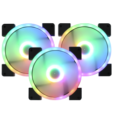 Kit Fan com 3 Unidades 1STPLAYER M1-PLUS 140mm, RGB, Black