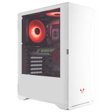 Gabinete Gamer Riotoro, Mid Tower, Vidro Temperado, ATX, White, Sem Fonte, Com 1 Fan, CR120TGW