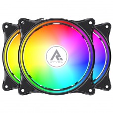 Kit Fan Com 3 Unidades Ryvel Lyanc Black, ARGB, 120mm, Com Controladora, Preto, RY-FN-LY-BL