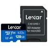 Cartão De Memória Lexar High-Performance 633x microSDHC/SDXC, 128GB, UHS-1, Classe 10, Com Adaptador, LSDMI128BBNL633A